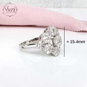 [เชอรี จิวเวลส์] สินค้าขายดี แหวนเพชรแท้ 18K ทองคำขาวแท้ ประดับเพชรระยิบระยับ ของขวัญสำหรับเธอ - Product Image 2