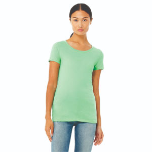 T-shirts à manches courtes pour femmes, en tissu jersey respirant, décontractés, en coton et polyester, style ample, avec logo, écologiques, anti-boulochage, OEM - Product Image 1