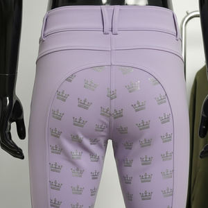 Pantalons d'équitation pour femmes, culottes d'équitation, design personnalisé, motif imprimé, siège en silicone intégral, leggings d'équitation - Product Image 3