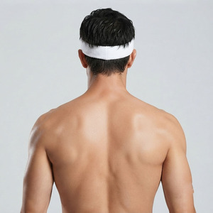 Bandeau de sport en coton pour homme, 4,5 cm de large, respirant, tricoté, élastique, pour fitness, athlétisme, gym, course à pied - Product Image 2