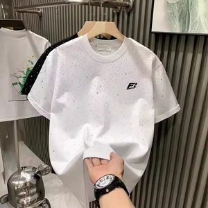 Camisetas de Algodón Extra Grandes con Pedrería Personalizadas al por Mayor para Hombre, Cuello Redondo, Estilo Urbano Y2K, Logotipo Personalizado al por Mayor, EE. UU. - Product Image 4