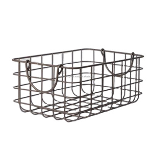 <b>Kitchen</b> Storage Basket <b>Rack</b> With Handles Best Selling Metal Wire Multifunctional Trolley Hand Made Iron Wire Basket From India - Product Image 1