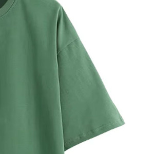เสื้อยืดโอเวอร์ไซส์ทรงหลวมสำหรับผู้ชาย ผ้าคอตตอนหนา 100% โลโก้ด้านหน้า คอกลม ทรงหลวม สไตล์สตรีทแวร์ แขนสั้น - Product Image 4