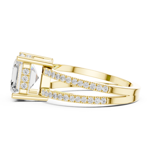 แหวนแต่งงานเพชรแล็บโกรว์ทรงแอสเชอร์ 3.00 กะรัต ทองคำแท้ 14k พร้อมใบรับรอง IGI คุณภาพ E VS1 ขายดี - Product Image 2