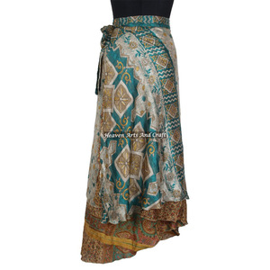 2026 High Fashion Elegant Bohemian <b>Wrap</b> <b>Skirt</b> Long Beach Wear 100% Silk Maxi Free Size Women's Custom Latest Design - Product Image 3