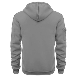 Sweat-shirt à capuche blanc pour homme avec fermeture éclair orange sur les poches, coupe décontractée, idéal pour l'automne - Product Image 4