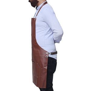 Delantal de cuero Flamia & Jabz, clásico y duradero, con bolsillos para cocinar, traje de trabajo - Product Image 2