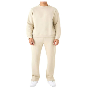 Conjunto Deportivo Unisex de Color con Cierre de Cremallera, Manga Larga, Patrón Geométrico, Bolsillos Laterales, Cintura Elástica, Casual, 100% Algodón - Product Image 1