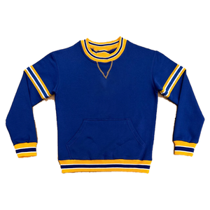 Sweat-shirt à col rond SGRho Blue Sorority, broderie chenille du blason, 100% coton, polaire pour femme, vêtements SGRho personnalisés pour l'hiver - Product Image 1