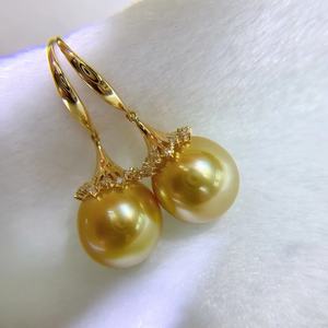 925 Sterling Silver Fine <b>Dangle</b> <b>Earrings</b> Light Version Natural <b>Pearl</b> Classic Water Bucket Universal Versatile 11-12mm - Product Image 1