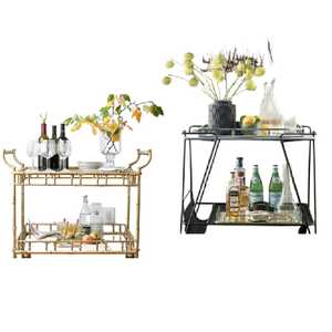 Carrito de Cocina Industrial Rústico de Madera con 3 Niveles, Carro de Servicio Rodante con Bandeja Superior Extraíble, Estación de Café y Almacenamiento - Product Image 6