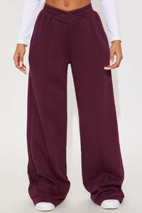 Women’s High Waist Wide Leg Lounge Pants Casual Elastic Waist Straight Leg Trousers for Women Soft Knit Wide Leg Sweatpants - Product Image 5