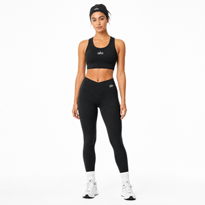 Conjunto Deportivo Negro para Mujer, Transpirable, de Secado Rápido, Leggings Largos sin Costuras, Top Corto sin Mangas, Ropa Deportiva de Verano - Product Image 2