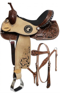 Selle de spectacle Western en cuir de qualité supérieure, fabriquée à la main, légère et confortable pour le rodéo et la pratique de l'équitation - Product Image 4
