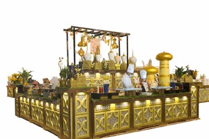 Mostrador de Cafetería ArcVanta Pavilion |   Estación de Servicio de Bebidas y Catering Modular Ornamentada de Acero Inoxidable para Uso en Interiores/Exteriores - Product Image 3