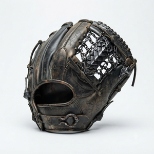 Gant de baseball en cuir de qualité supérieure pour l'entraînement sportif, modèle H-Web, pour droitier, doigts entièrement couverts, avec fermeture auto-agrippante pour l'extérieur. - Product Image 2