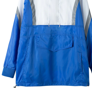 Veste coupe-vent blanche à demi-zip Zeta pour hommes, imperméable, anorak imprimé, grande taille, en polyester, coupe-vent, pour l'extérieur, veste de pluie - Product Image 6