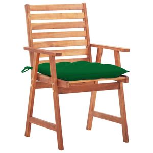 Set di 3 Sedie da Giardino in Legno di Acacia Naturale Massiccio, Arredamento Standard per Esterni - Product Image 2