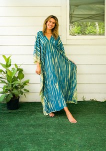 Women's Plus Size V-Neck Tassel Tie Dye <b>Kaftan</b> Boho Abaya Casual Dresses Ankle-Length <b>Summer</b> Swimwear - Product Image 6