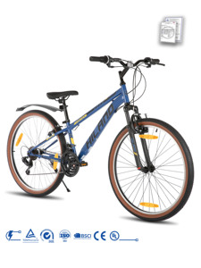 Bicicleta de Montaña JOYKIE HILAND de 26 Pulgadas, Cuadro de Acero Hi-ten, 21 Velocidades, Frenos V Dobles, Horquilla de Suspensión, Llantas de Aluminio, <span class=keywords><strong>Guardabarros</strong></span>, 85% SKD ODM/OBM - Product Image 1