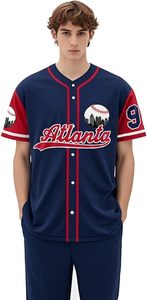 Men's 99 Baseball Jerseys 90s Hip Hop Button Down Baseball <b>Shirts</b> for Party Stitched - Product Image 3