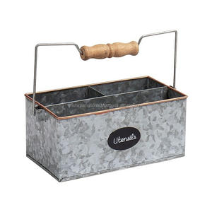 Organisateur de caddie en métal galvanisé avec diviseurs robustes pour condiments de couverts organisateur de table de couverts de fête - Product Image 3