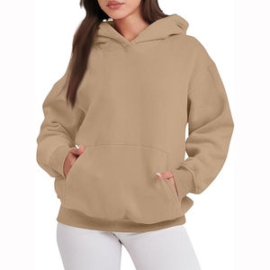 Sudadera con Capucha para Mujer Totalmente Personalizada, Color Sólido, Transpirable, Sudadera con Capucha para Adultos con Bolsillo Tipo Canguro, Servicio OEM - Product Image 5