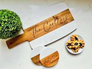 Tabla de Cortar de Madera Premium con Diseño de Mármol y Madera para Cortar Verduras, Utensilios de Mesa o de Cocina para Uso Doméstico - Product Image 2