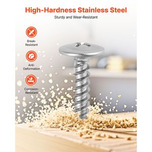 Acciaio Inossidabile ad Alta Durezza # Viti per Cartongesso e Legno da 8 x 3/4 Pollici con Testa a Tromba, Autoperforanti, Ancoraggi Multiuso per Pareti - Product Image 2