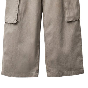 Jean cargo en coton respirant de haute qualité avec taille ajustable, pantalon cargo en denim, mode moderne, jambes larges, pantalon utilitaire personnalisé - Product Image 4