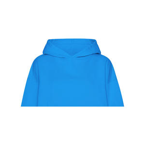 Sweat à capuche d'hiver pour femme 100% coton molletonné écologique respirant coupe-vent brodé surdimensionné avec logo frontal uni bleu foncé OEM - Product Image 2