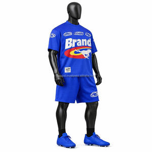 Maillot de football américain personnalisé en gros pour adultes, vierge, en maille polyester, à manches courtes, respirant, anti-transpiration et anti-bactérien - Product Image 3