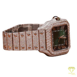 นาฬิกาข้อมือผู้ชายสุดหรู ตัวเรือนประดับเพชร VVS Lab Grown ระดับพรีเมียม บนตัวเรือนเงินแท้ 925 - Product Image 2