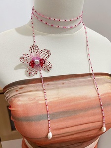 Orion Handicraft Handmade <b>Bow</b> Knot Glass Seed Bead Choker Necklace Classic Fashion Jewelry Women Party Wedding Wear <b>Gift</b> - Product Image 2