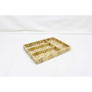 Cesta de Almacenamiento Rectangular de Ratán Natural Hecha a Mano, Bandeja Organizadora Multiusos Rústica y Ecológica para el Hogar, Cocina y Sala de Estar - Product Image 1