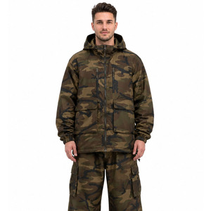 Custom <b>Lightweight</b> Camo Nylon Windbreaker Tracksuit Men’s Hooded <b>jacket</b> for men Utility <b>Jacket</b> and Oversized Cargo Pant Sets OEM - Product Image 4