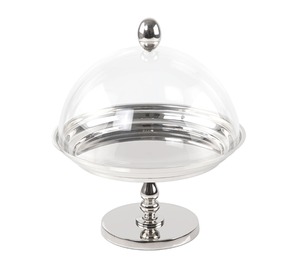 Most Trending Stainless Steel Silver Color <b>Cake</b> <b>Server</b> With Glass Dome Finest Quality Chocolates Stand With Dome <b>Cake</b> Stand - Product Image 1