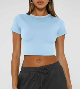 Camisetas cortas para mujer al por mayor, de alta calidad, más vendidas, de secado rápido, con el último diseño de moda. - Product Image 3