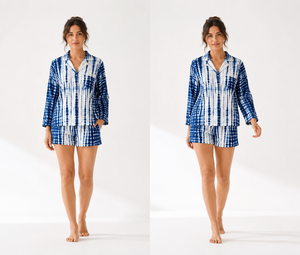 Conjunto de Pijama Sólido Informal con Botones, Transpirable, de Alta Calidad, Pantalones Cortos de Verano, Ropa de Dormir, Conjuntos de Loungewear al por Mayor, 100% Algodón - Product Image 1