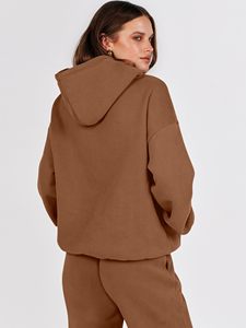 Ensemble jogging en coton pour femmes, confortable, deux pièces avec sweat à capuche et pantalon, vêtements décontractés, vêtements élégants pour tous les jours - Product Image 6