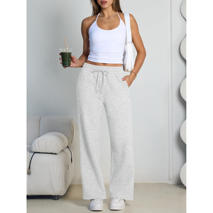 Pantalones de chándal de forro polar de pierna ancha para mujer, de cintura alta, holgados, informales, para invierno, joggers, atuendos de moda 2026 - Product Image 5