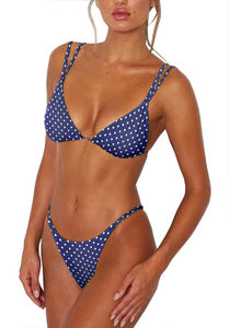 Ensemble de bikini 2 pièces côtelé uni ajustable sexy à imprimé animal grande taille pour femme avec décoration en cristal – Qualité supérieure à prix abordable - Product Image 6