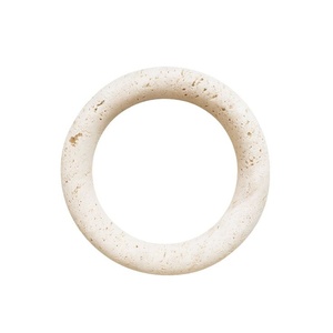 Minimalist Oval Cutout Marble <b>Trivet</b> Modern Heat Resistant Stone Table Protection Accessory - Product Image 3