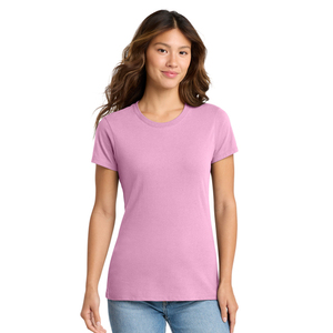 Camiseta de Mujer Ajustada de Algodón Suave de Manga Corta con Cuello Redondo, Venta Caliente, Logotipo Personalizado, OEM, Proveedor Mayorista de Ropa, Fábrica - Product Image 3
