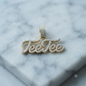 925 <b>Silver</b> Rhodium Plated Natural Diamond Iced <b>Initial</b> Script Cursive Nameplate Pendants Custom Letters Charms Gift Party - Product Image 3