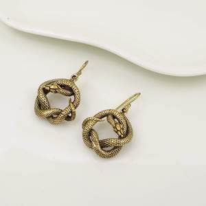 Pendientes Colgantes con Diseño de Serpiente Vintage, Chapados en Oro, de Latón, Joyería de Moda para Mujer, Pieza Destacada - Product Image 2