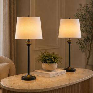 Lámpara de Mesa Metálica Zen Path con Marco Geométrico de Hierro y Pantalla con Efecto Mármol, Iluminación Ambiental Cálida para una Decoración Elegante del Hogar - Product Image 5