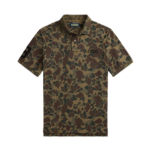 เสื้อเชิ้ตตาข่ายลายพรางสำหรับผู้ชาย OEM ODM แบรนด์ส่วนตัว ปักลาย Big Bony โลโก้สั่งทำ ระบายอากาศได้ดี ถักทอ แขนสั้น สไตล์ลำลอง คลาสสิก - Product Image 1