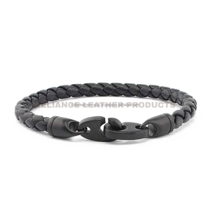 Wholesale 5mm Black Shine Bolo <b>Braided</b> Leather Cord Jewelry Craft <b>Braided</b> Leather Cord for DIY <b>Accessories</b> - Product Image 1