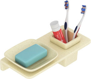 Porte-savon carré en verre avec finition chromée, support mural pour rangement de savon, pour douche et évier de cuisine - Product Image 2